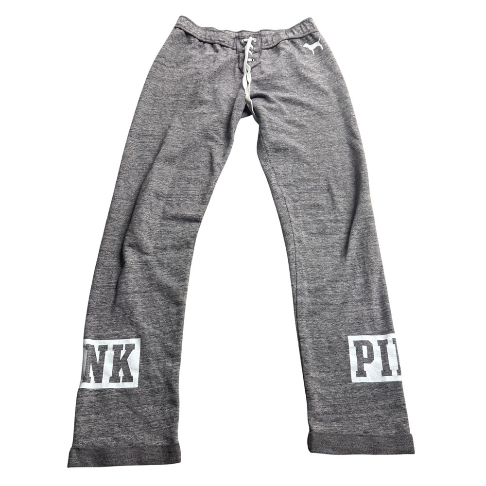 PINK Victoria's Gray Lace Up Jogger S/XS Y2k Sporty Cozy Lounge Preppy Sporty